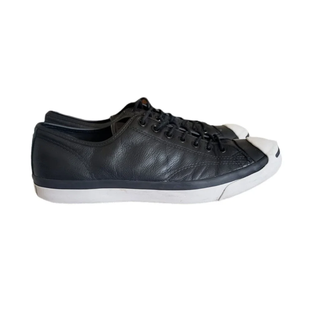 Converse jack Purcell sneakers low top Black Leather Men's Sz 11.5 Women's Sz 13